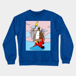 Fight Angel Devil Good Against Evil Crewneck Sweatshirt